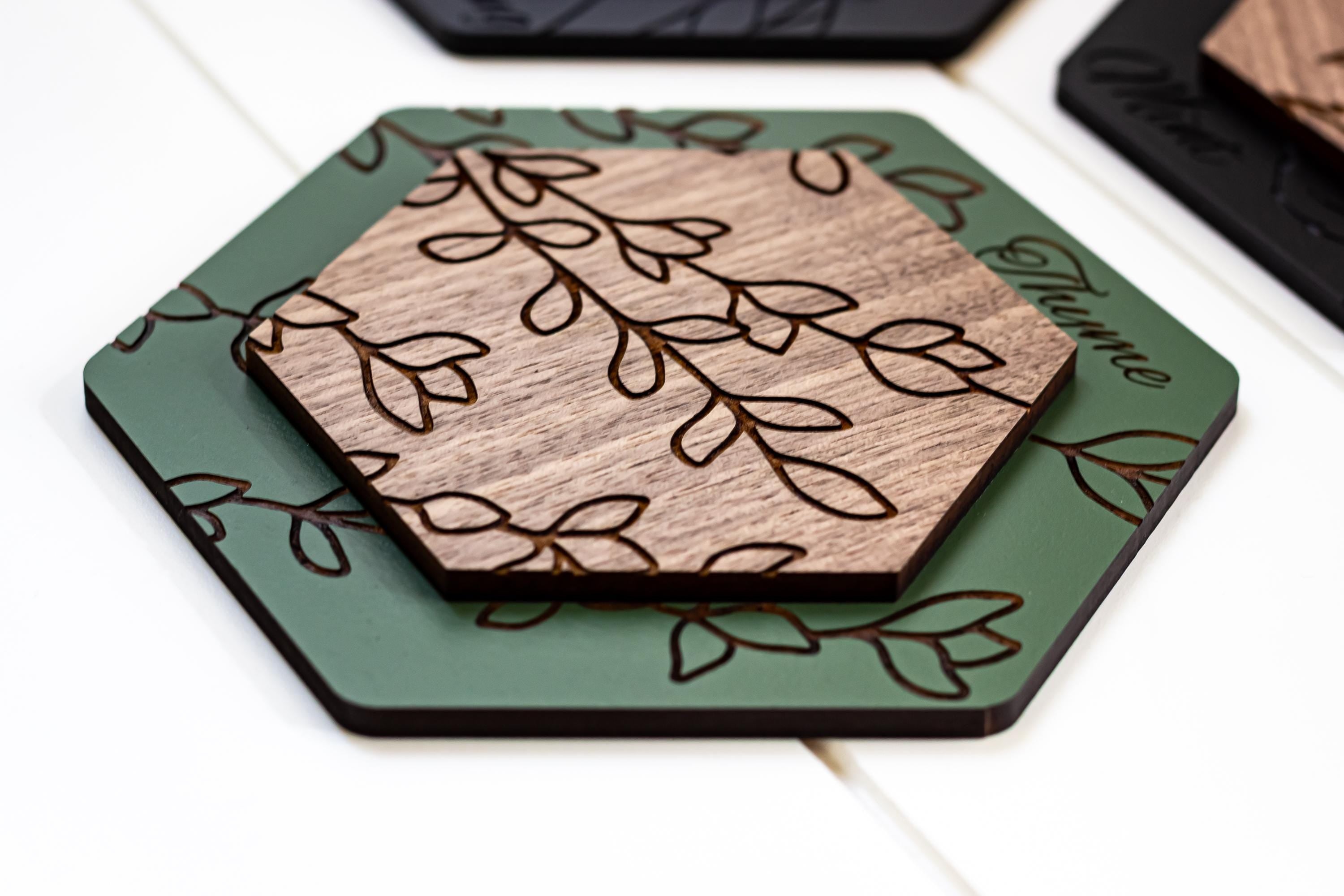 Luxury Herb Hexagon Dimensional Wood Art