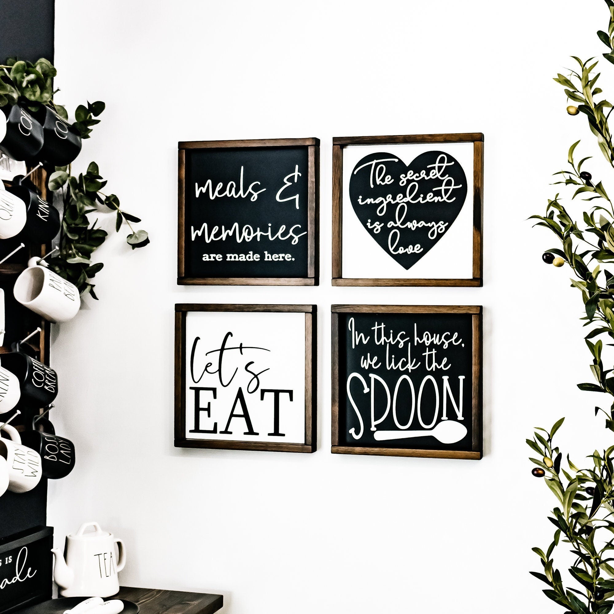 3D Lettered Modern Farmhouse Framed Kitchen Signs