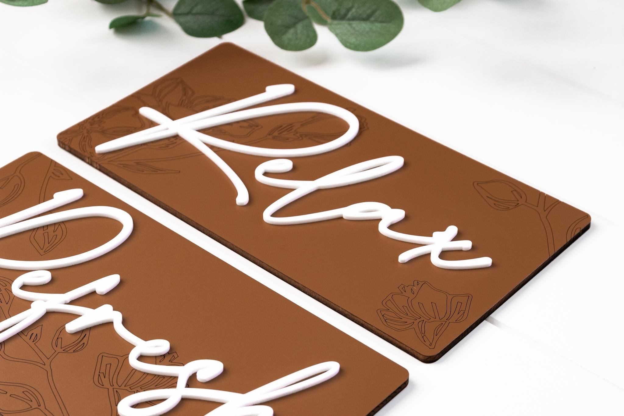 Subtly Engraved Relax Soak Unwind Wall Art