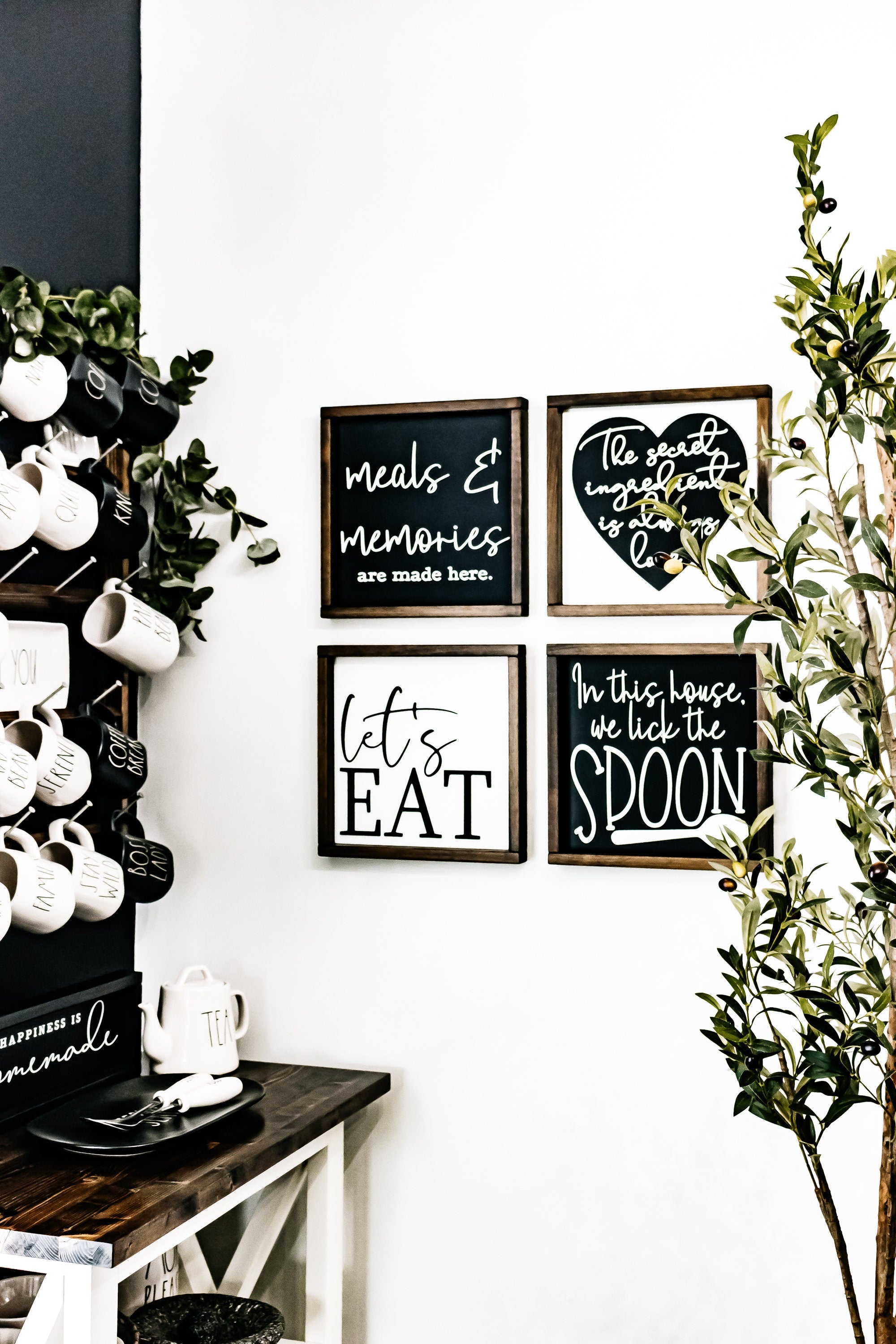 3D Lettered Modern Farmhouse Framed Kitchen Signs