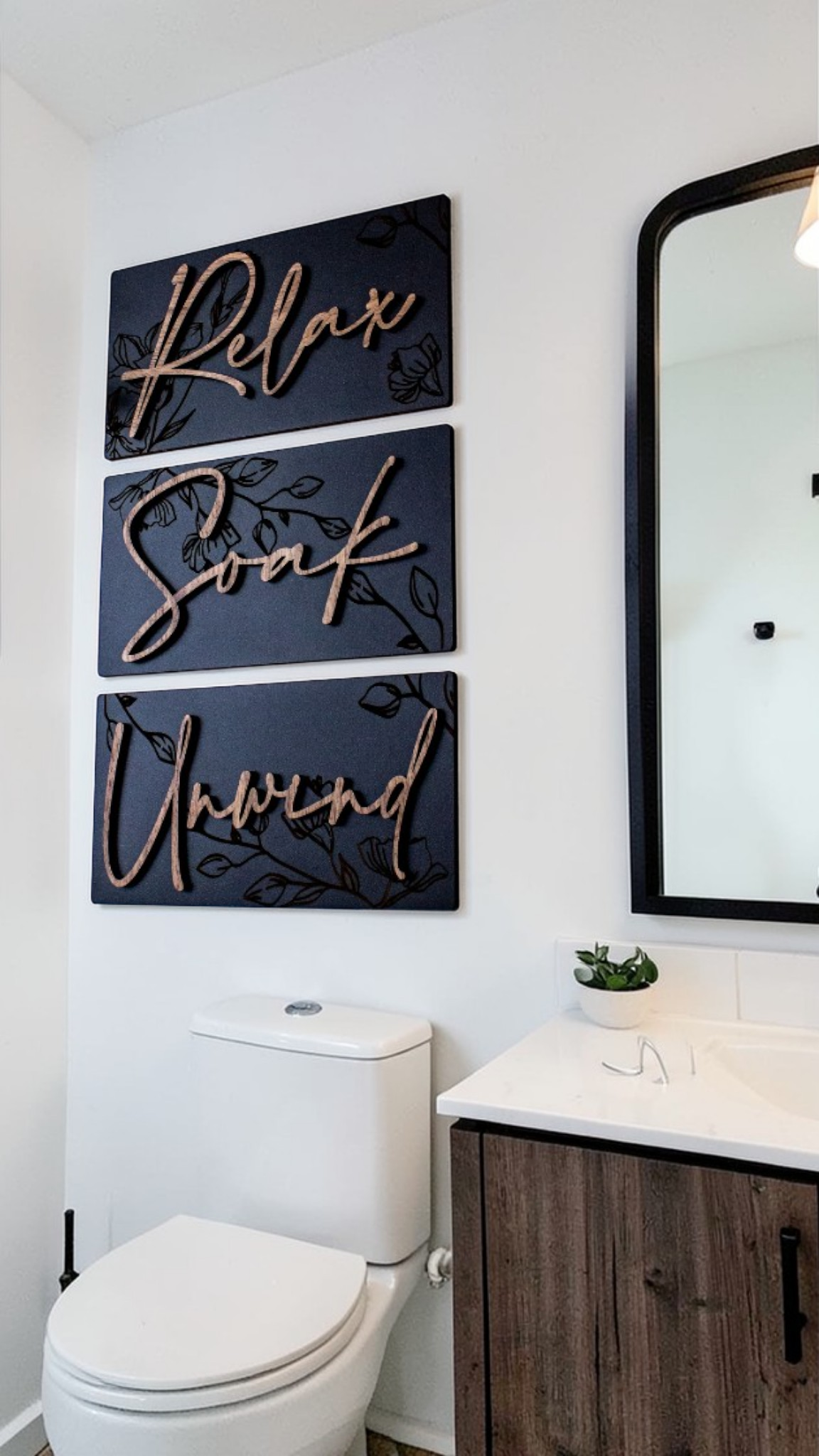 Luxury Engraved Relax Soak Unwind Wall Art