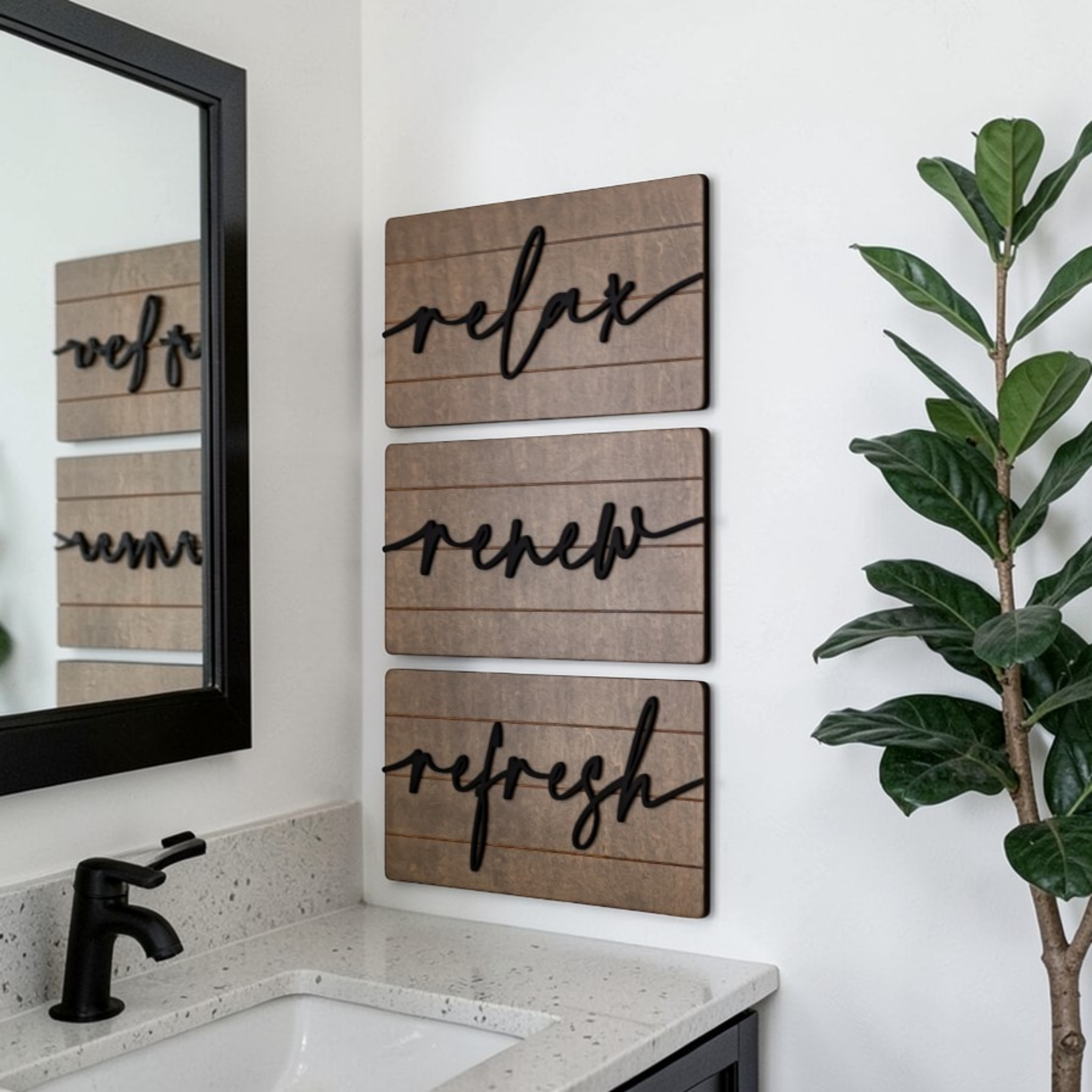 Luxury Relax Renew Refresh Shiplap Wall Set