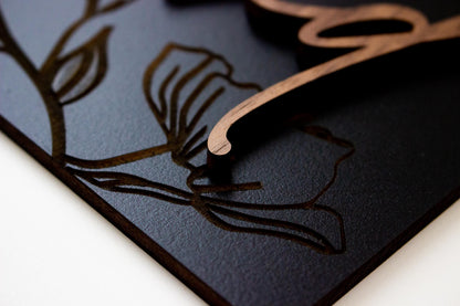 Engraved Floral Bath Sign