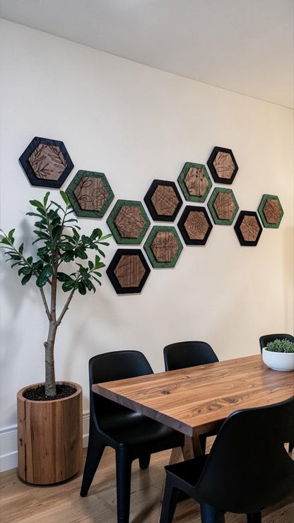 Luxury Herb Hexagon Dimensional Wood Art
