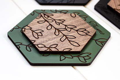 Luxury Herb Hexagon Dimensional Wood Art