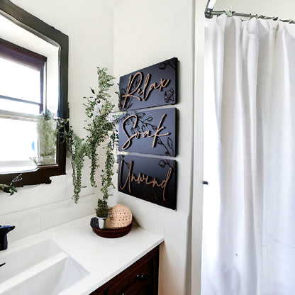 Luxury Engraved Relax Soak Unwind Wall Art