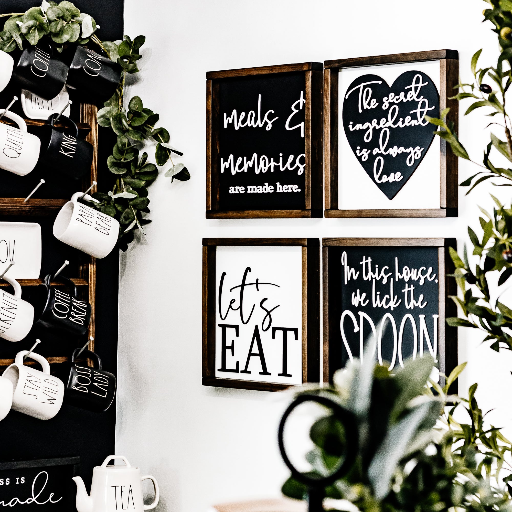3D Lettered Modern Farmhouse Framed Kitchen Signs