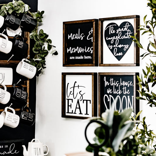 3D Lettered Modern Farmhouse Framed Kitchen Signs