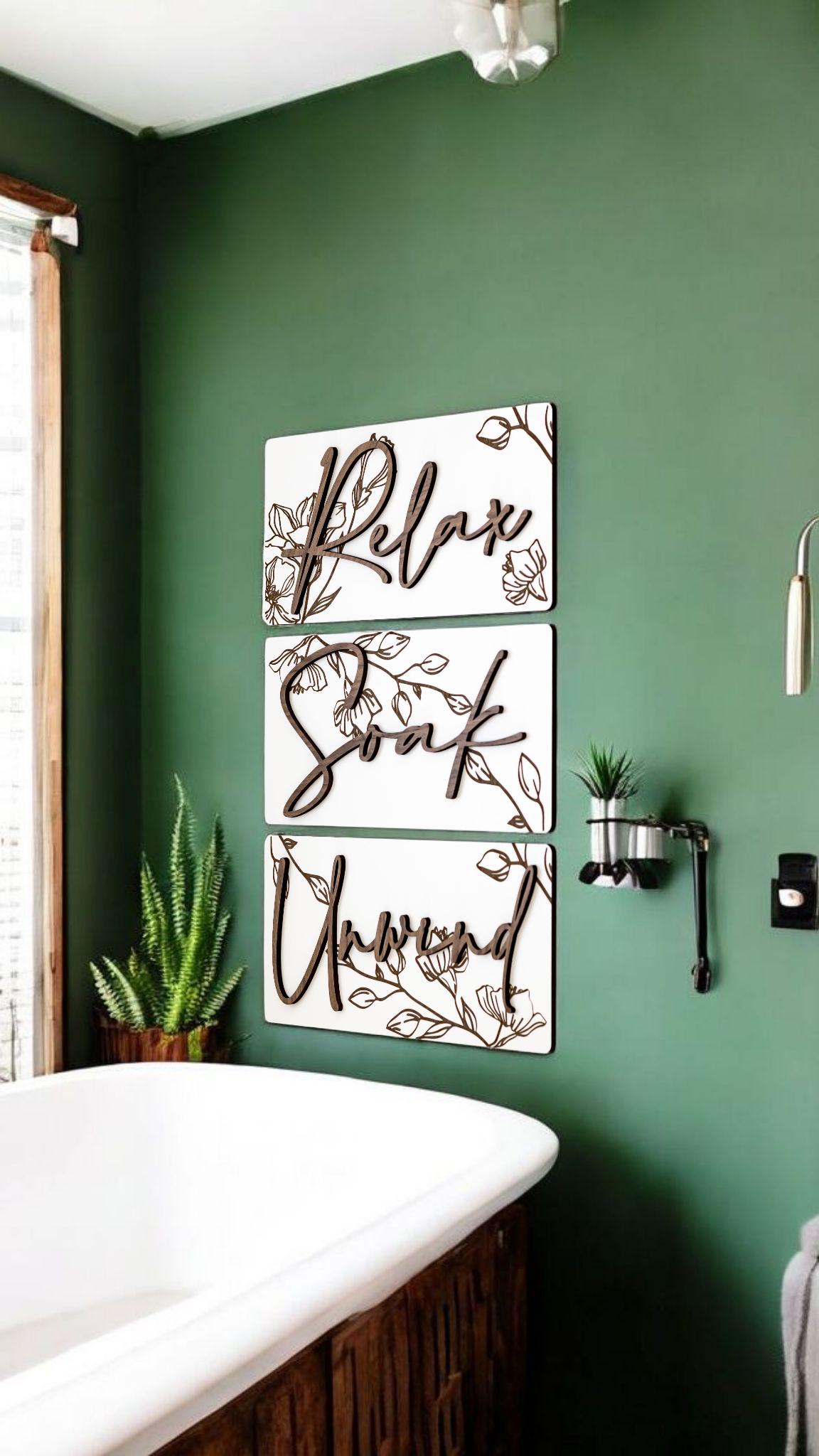 Engraved White Floral Wall Art Set