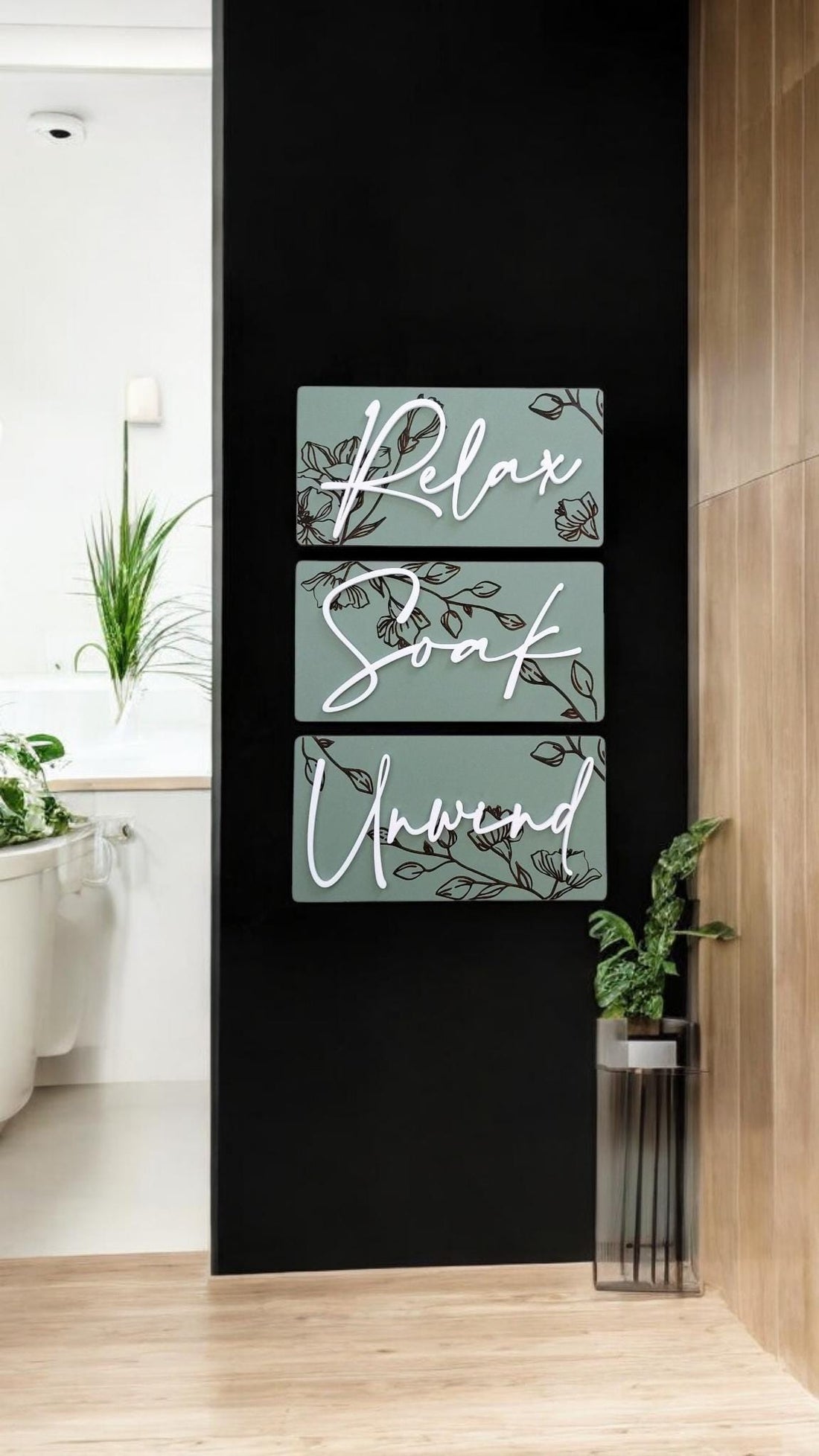 Luxury Engraved Relax Soak Unwind Wall Art