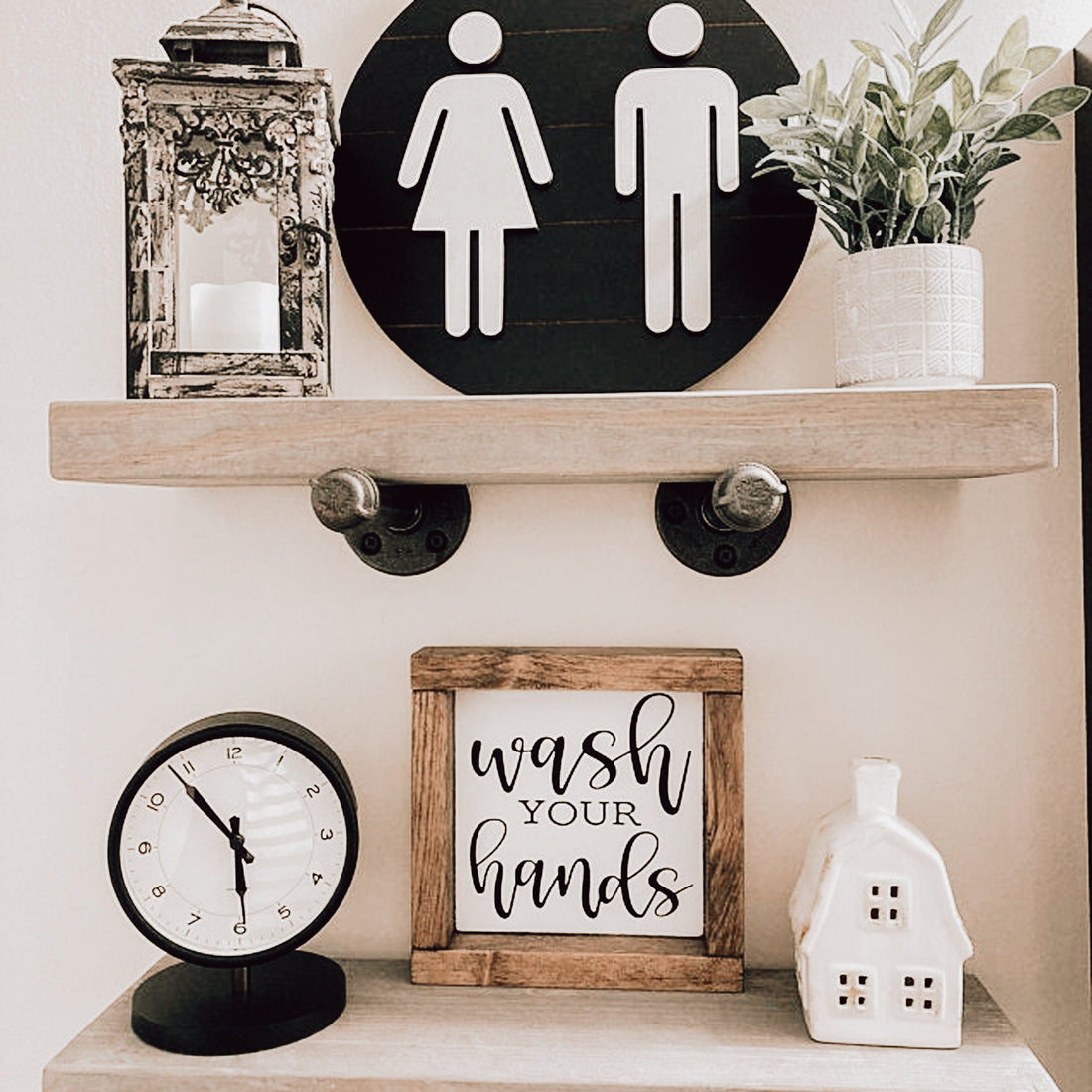 3D Restroom Shiplap Sign