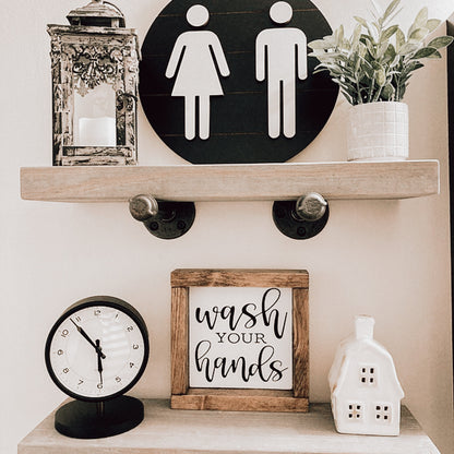3D Restroom Shiplap Sign