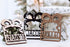 Wooden name ornaments set with &
