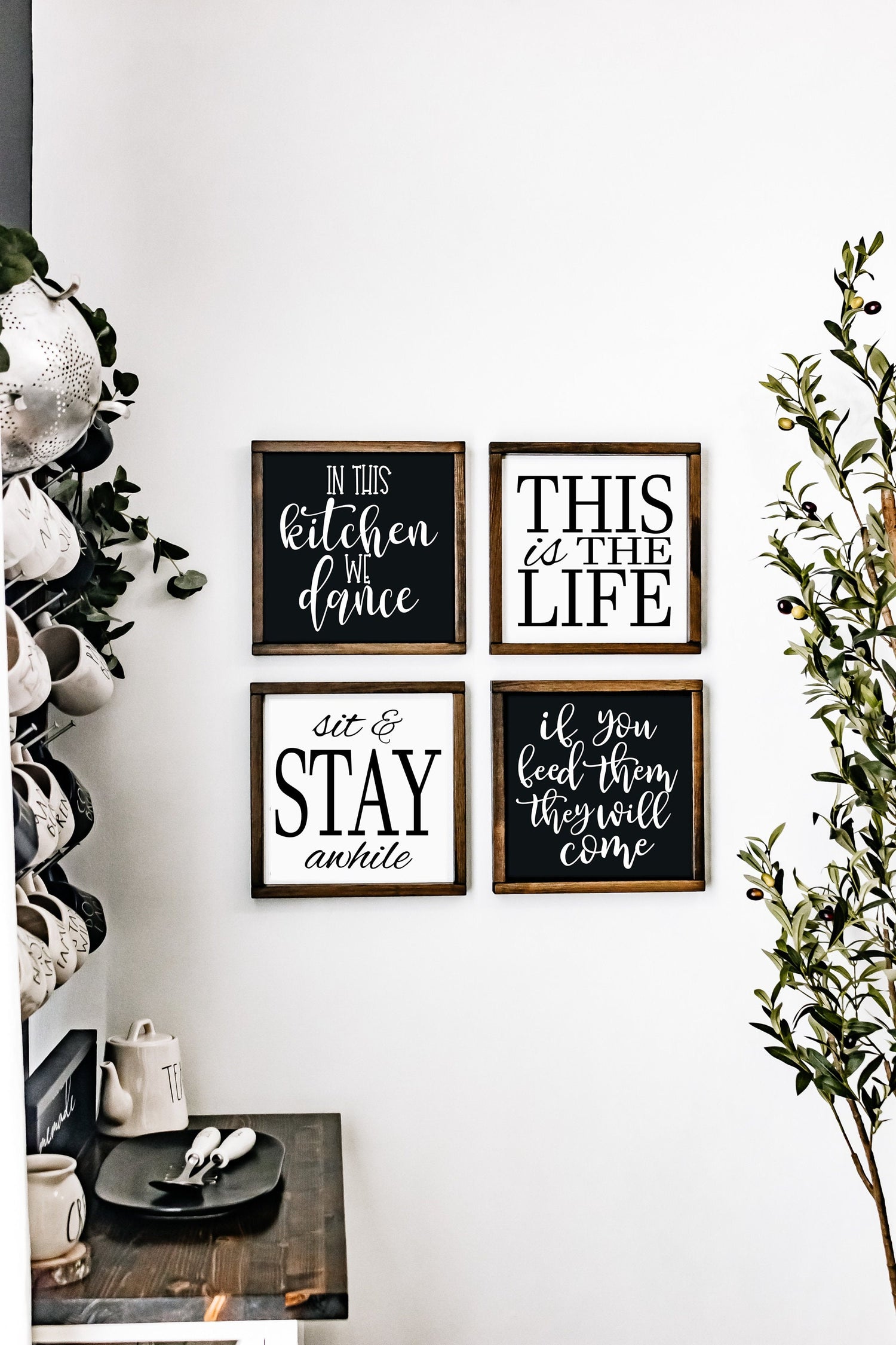 3D Lettered Modern Farmhouse Framed Kitchen Signs