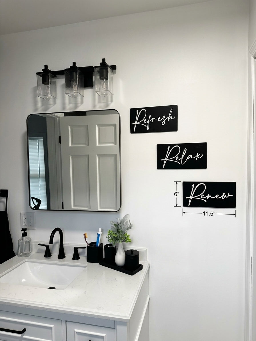 Luxury Engraved Relax Soak Unwind Wall Art