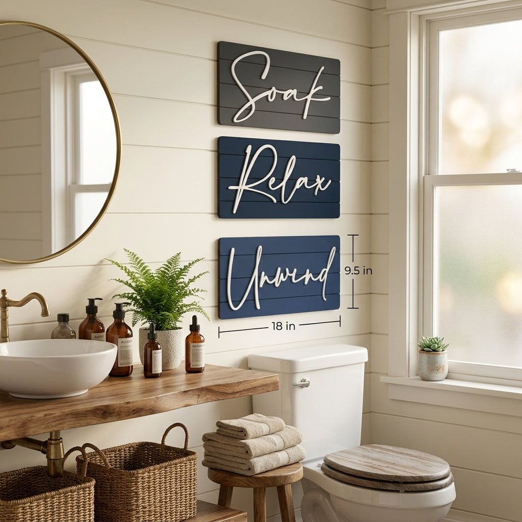Three shiplap wall plaques with script &