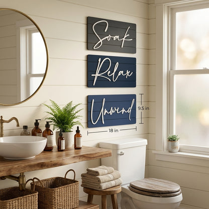 Three shiplap wall plaques with script &