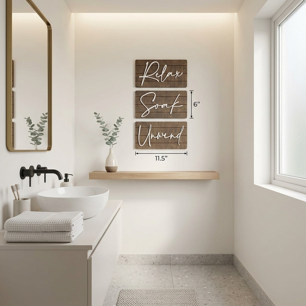 Three shiplap wall plaques with script &