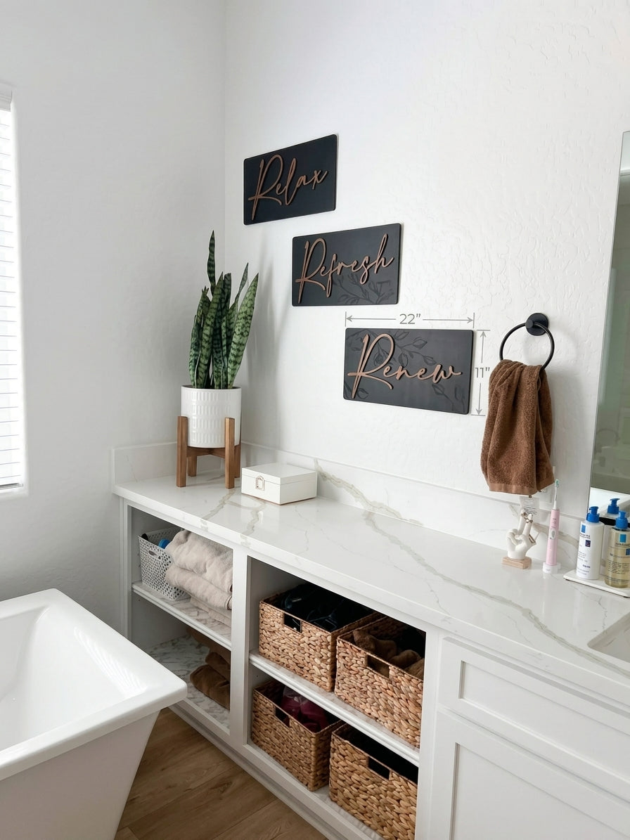 Luxury Engraved Relax Soak Unwind Wall Art