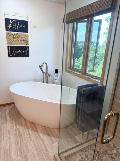 Luxury Engraved Relax Soak Unwind Wall Art