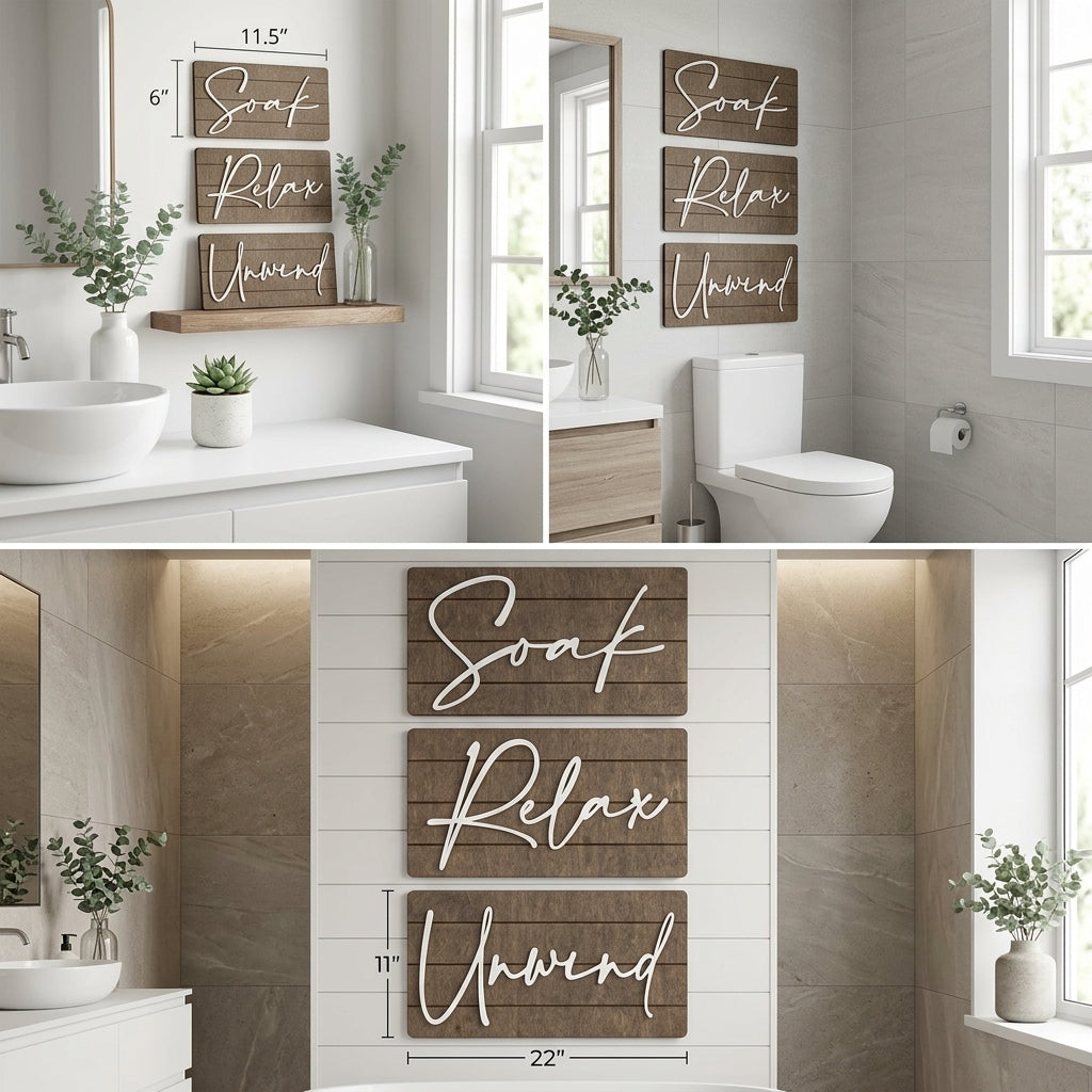 Three shiplap wall plaques with script &