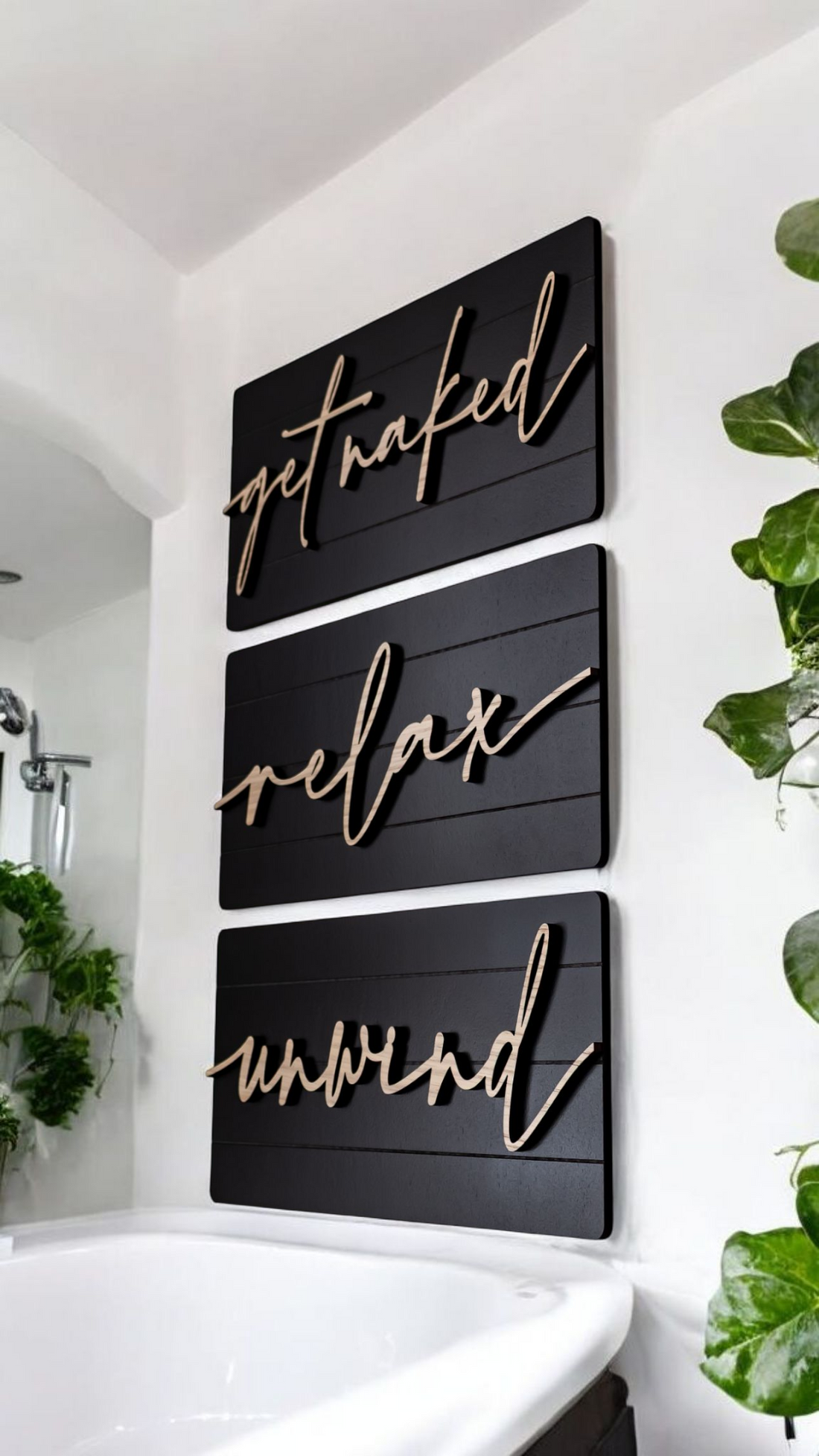 Luxury Get Naked Relax Unwind Shiplap Wall Set