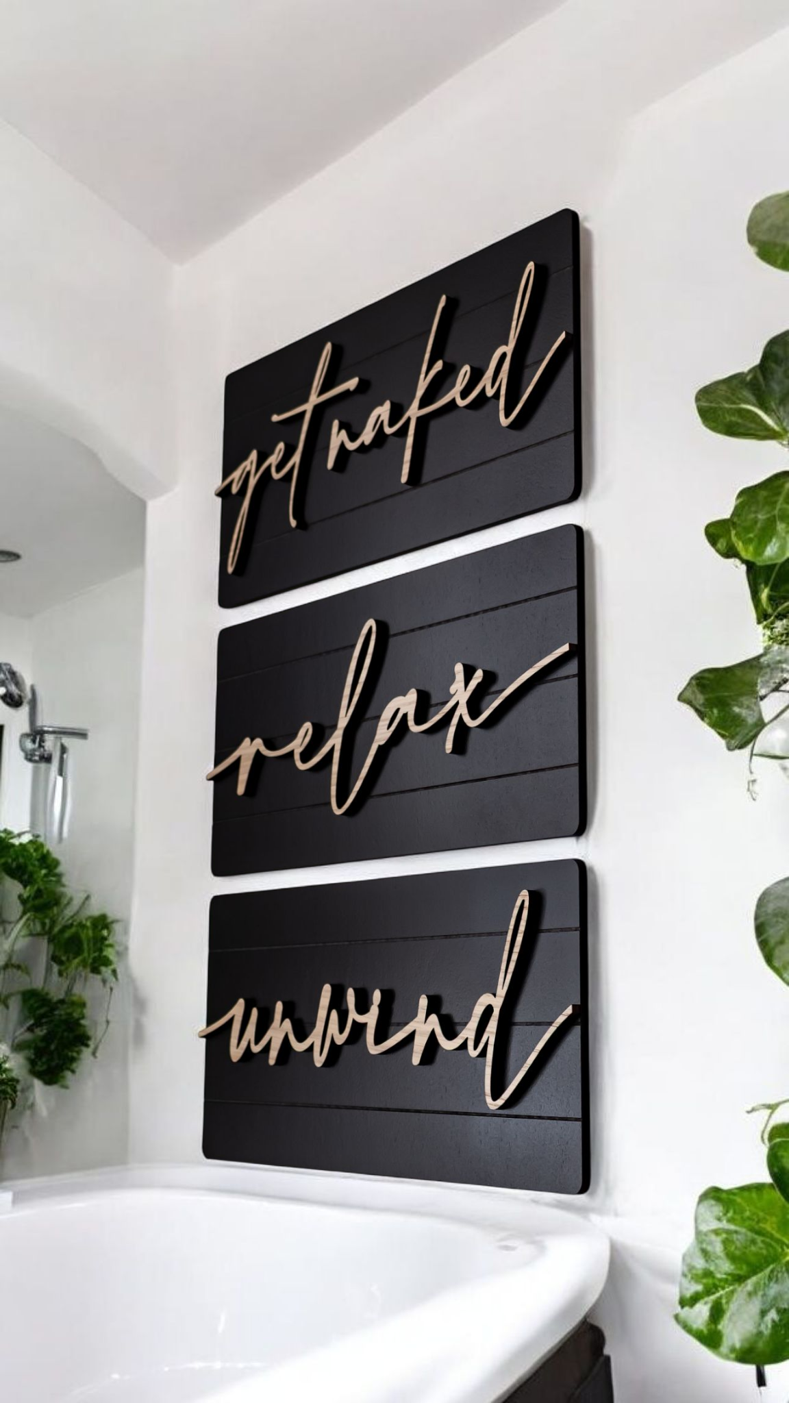 Luxury Get Naked Relax Unwind Shiplap Wall Set