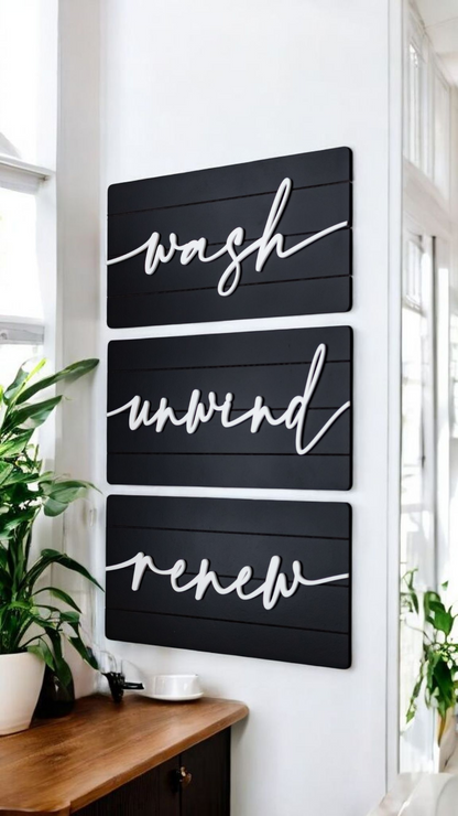 Luxury Wash Unwind Renew Shiplap Wall Set