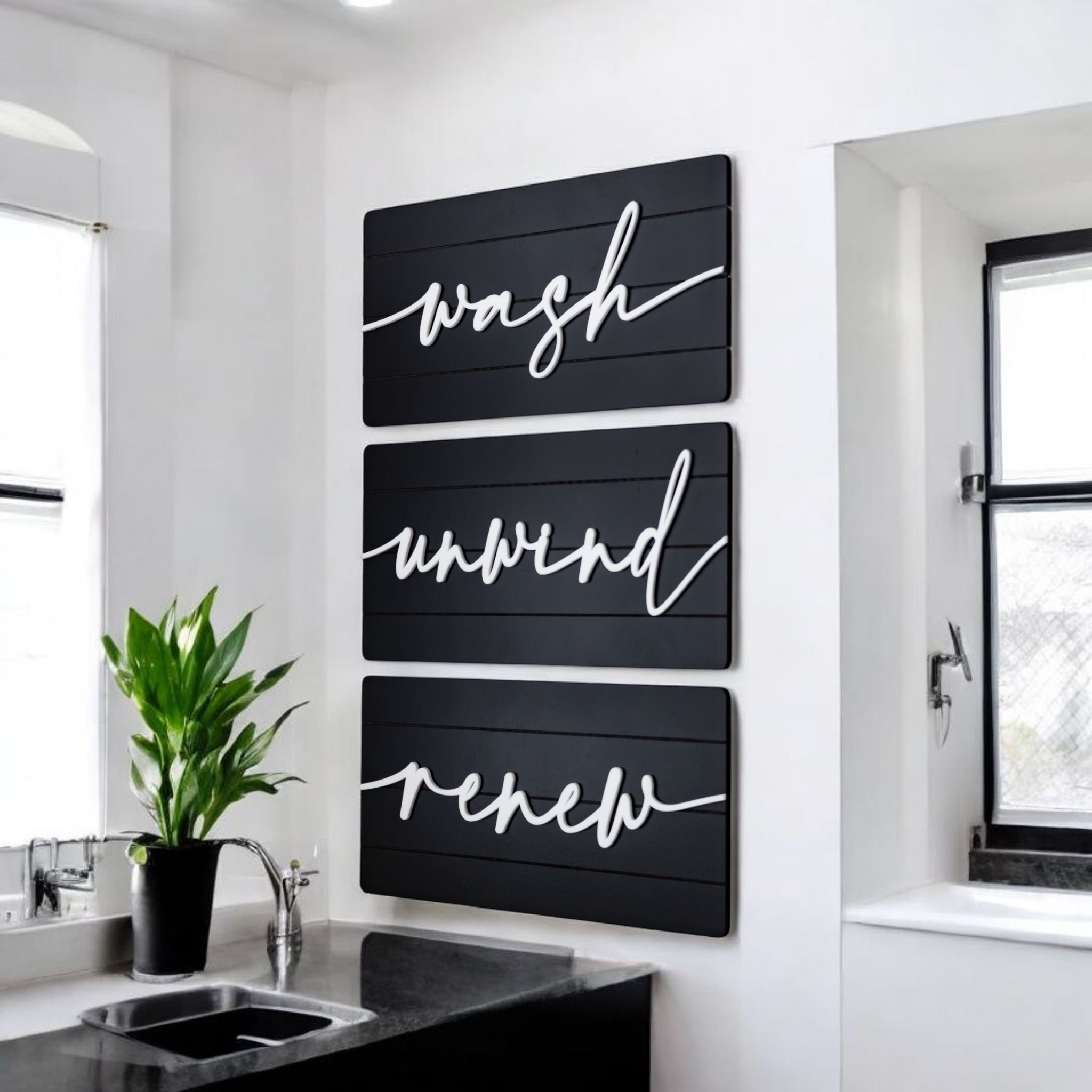 Luxury Wash Unwind Renew Shiplap Wall Set