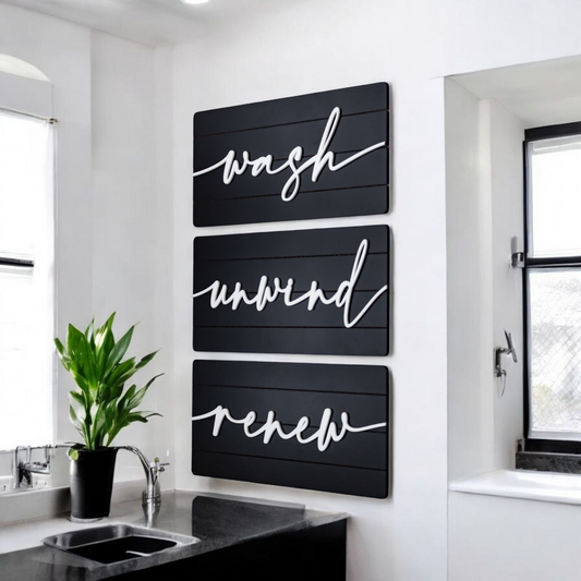 Luxury Wash Unwind Renew Shiplap Wall Set