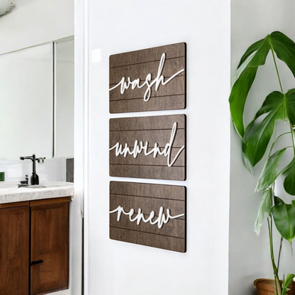 Luxury Wash Unwind Renew Shiplap Wall Set
