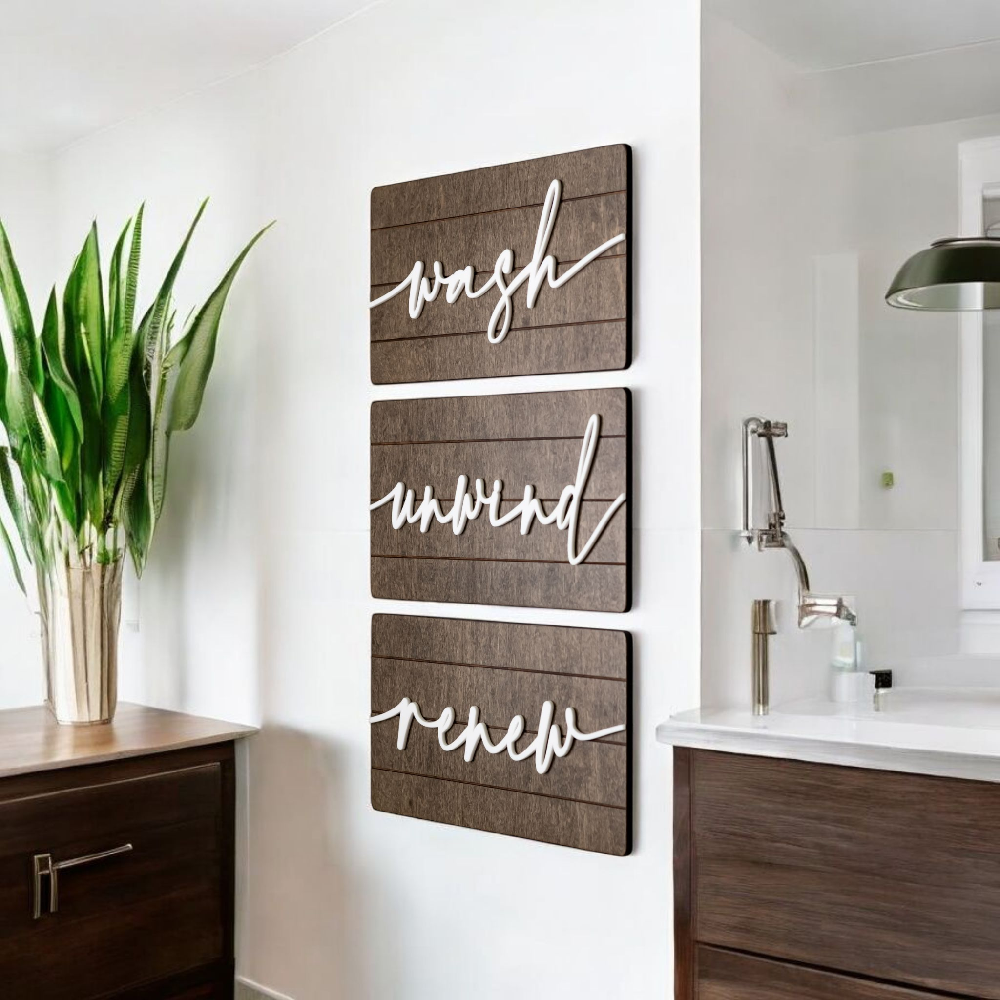 Luxury Wash Unwind Renew Shiplap Wall Set