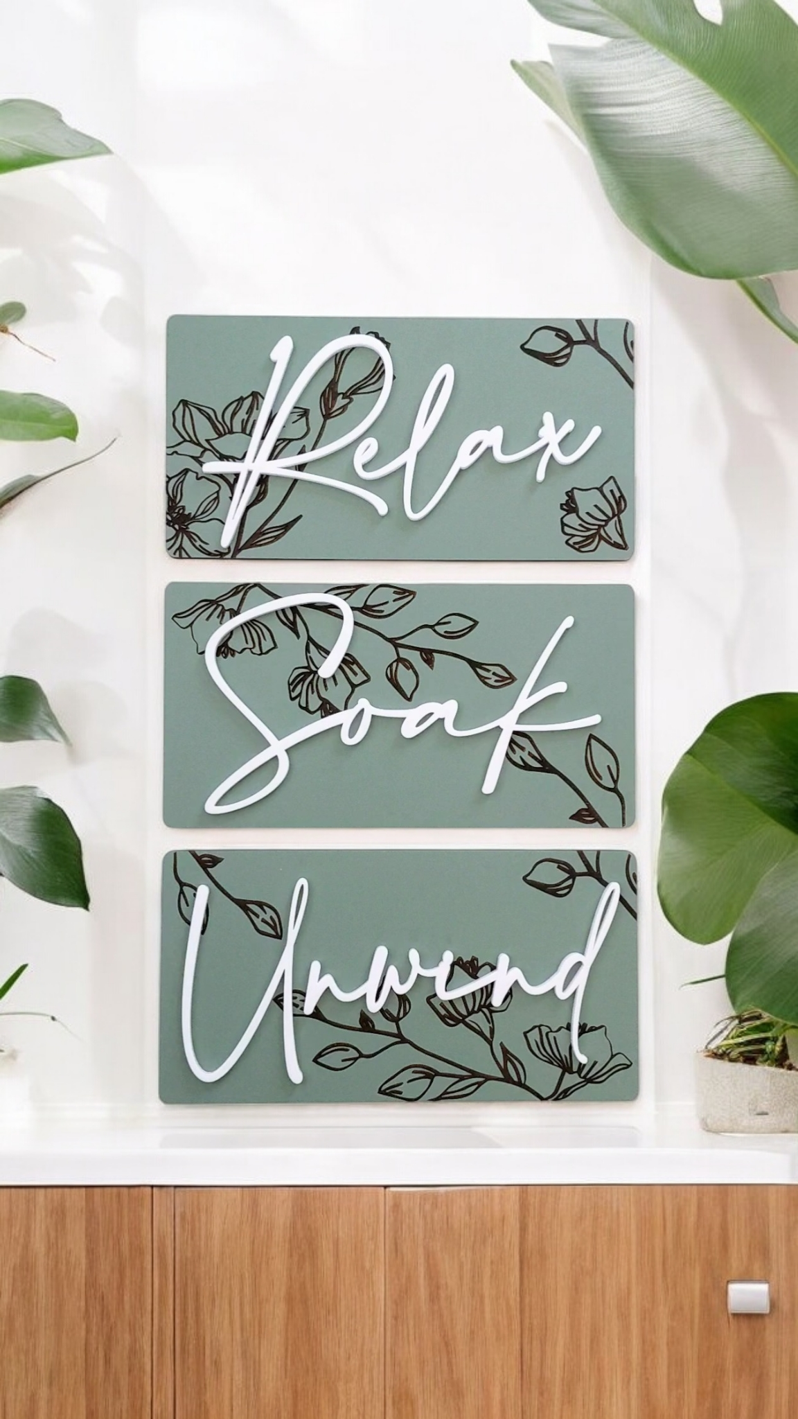 Luxury Engraved Relax Soak Unwind Wall Art