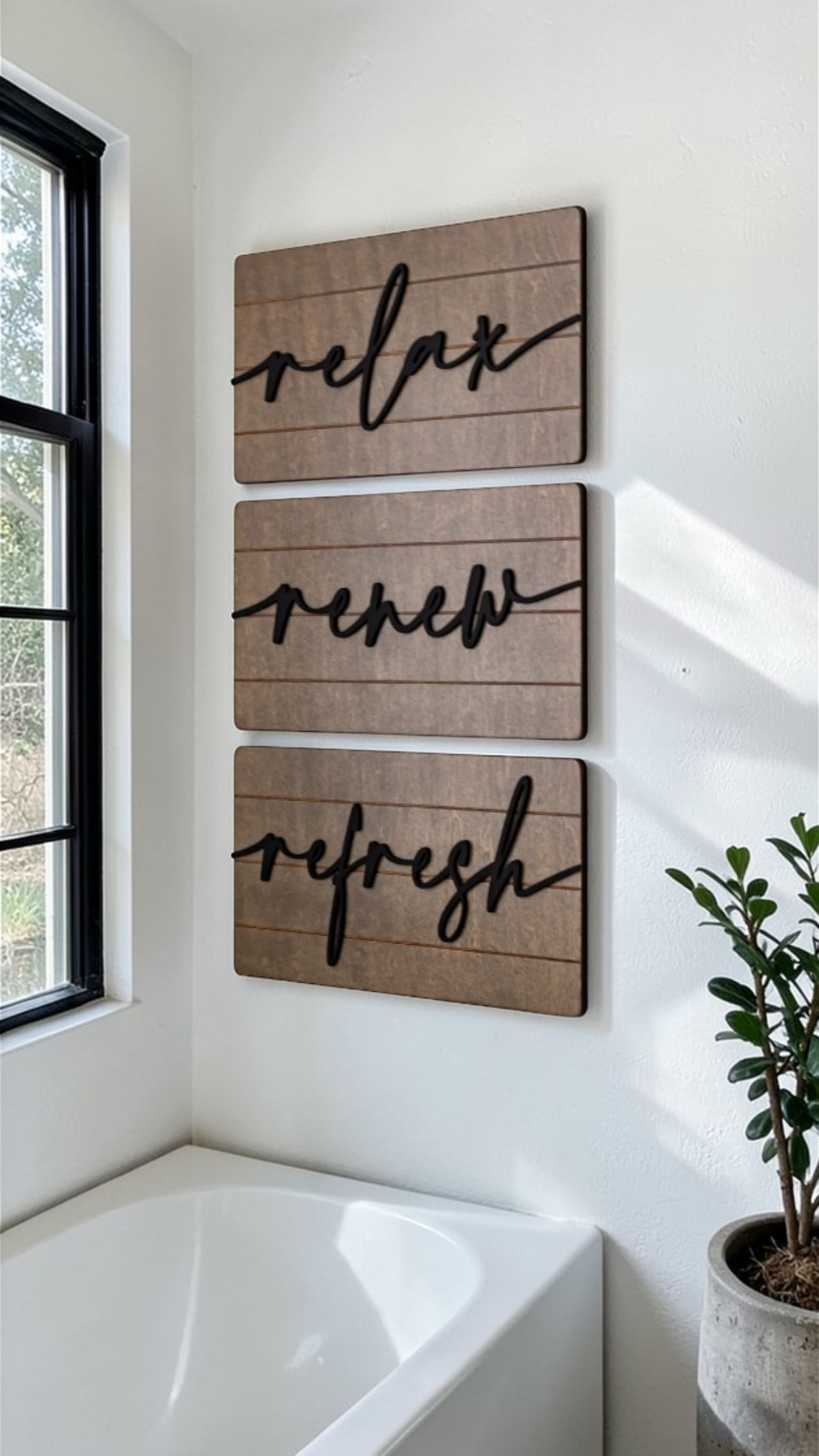 Luxury Relax Renew Refresh Shiplap Wall Set