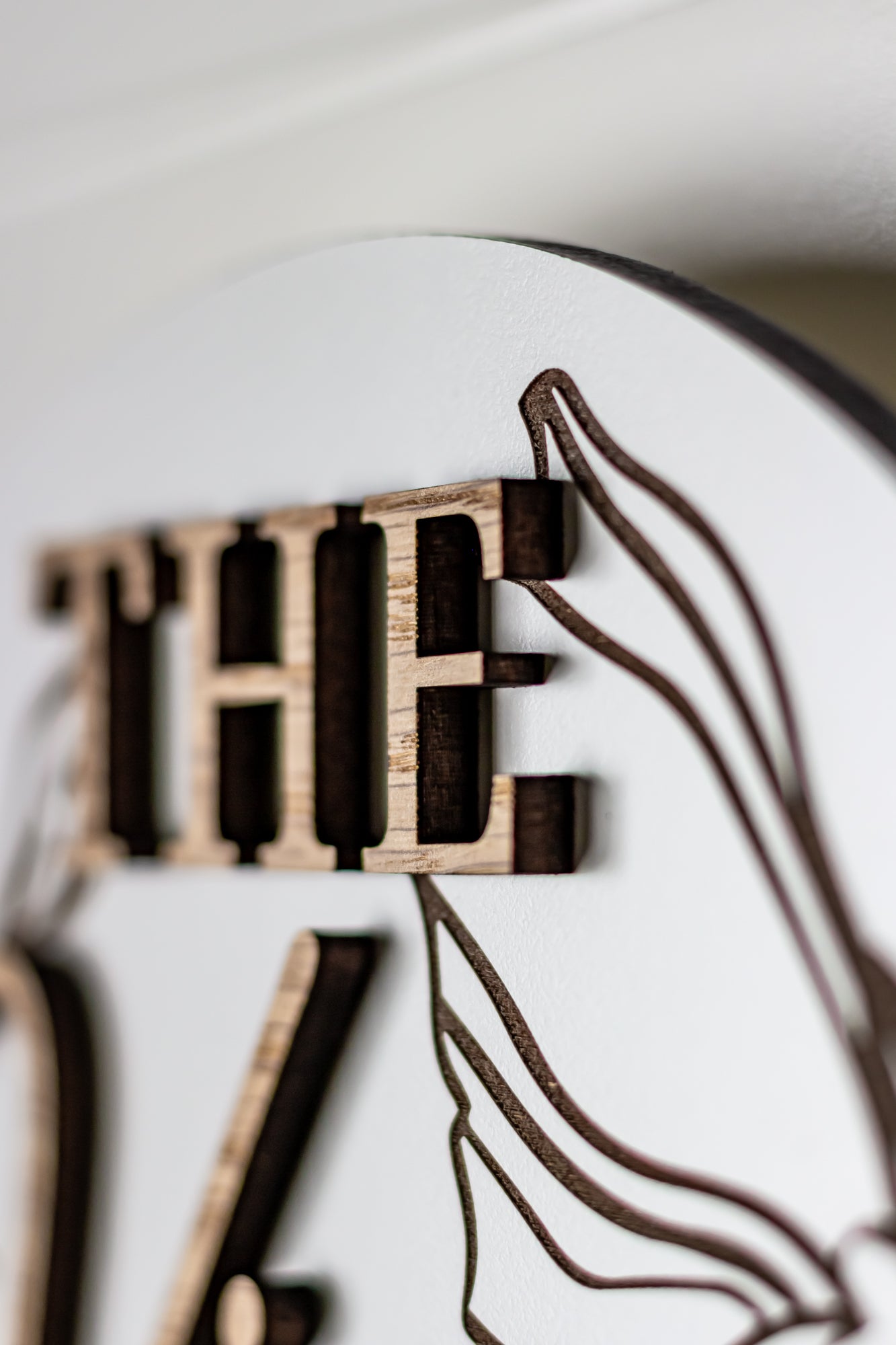 Luxury Floral Engraved Arch Family Name Sign