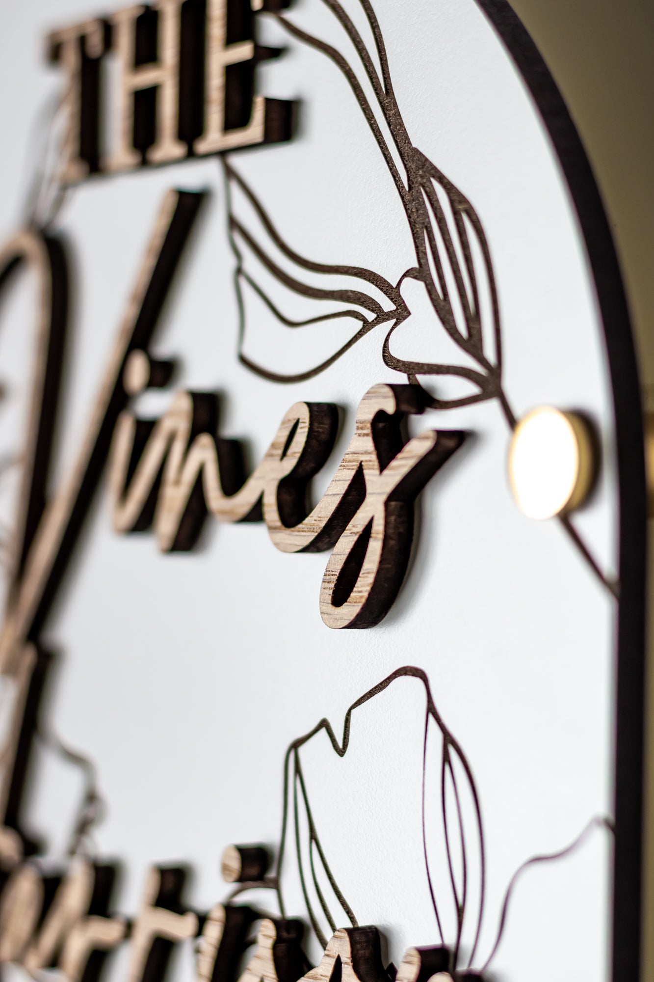 Luxury Floral Engraved Arch Family Name Sign