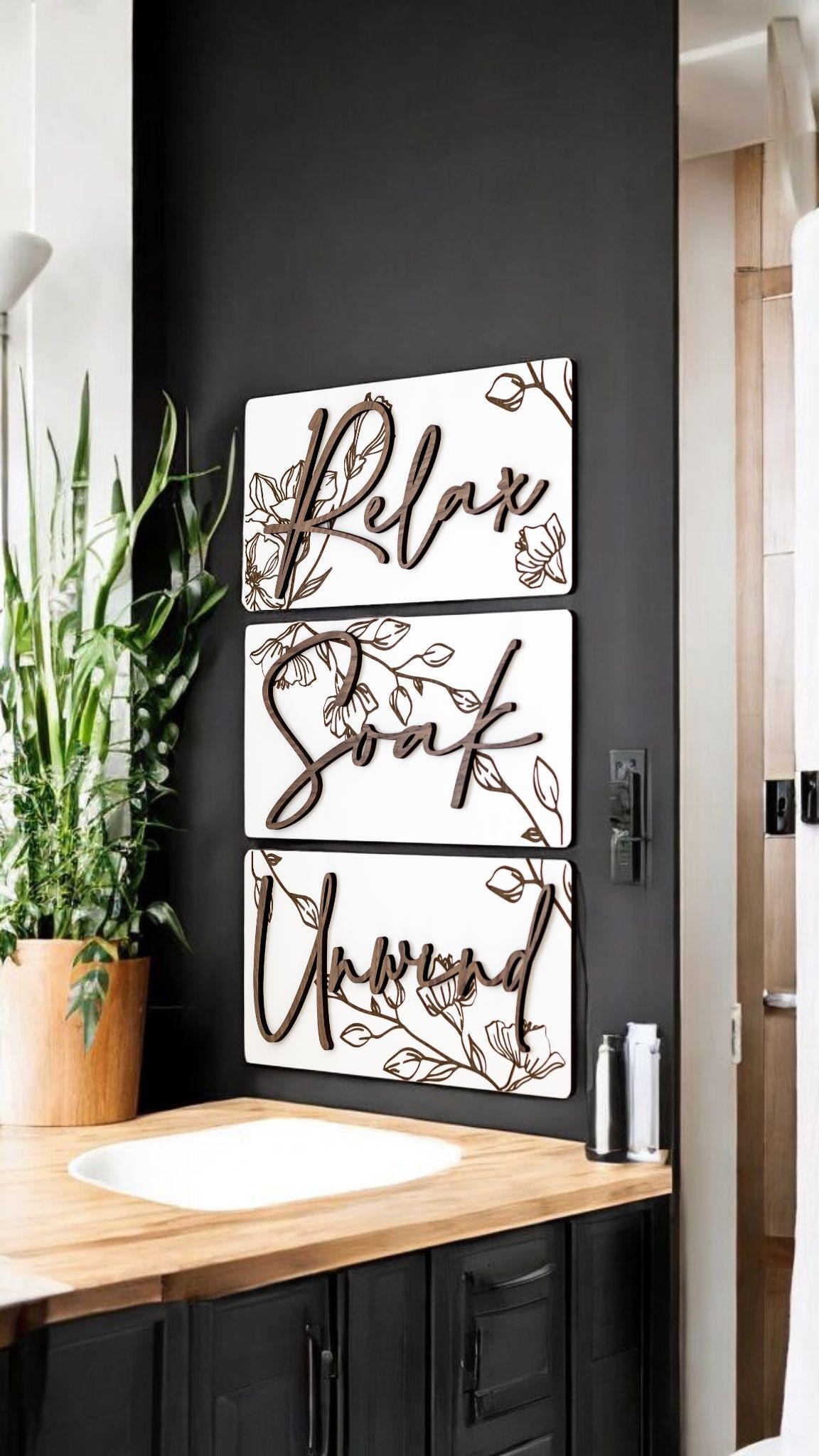 Engraved White Floral Wall Art Set