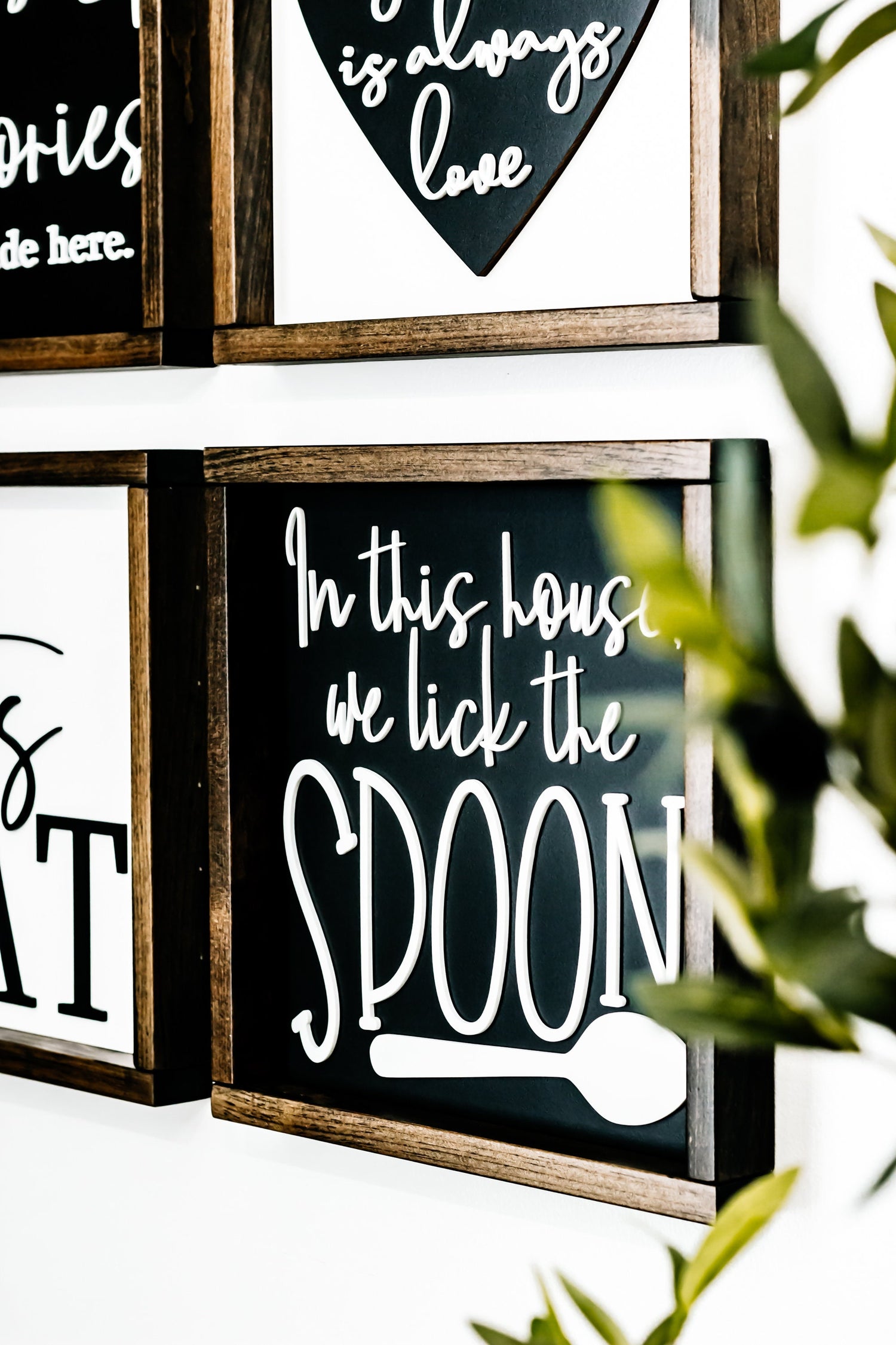 3D Lettered Modern Farmhouse Framed Kitchen Signs