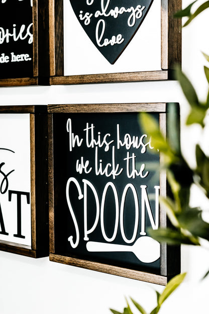 3D Lettered Modern Farmhouse Framed Kitchen Signs
