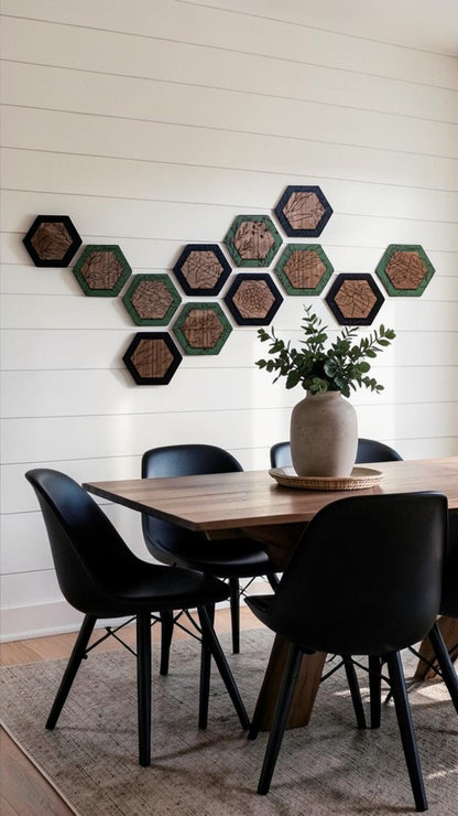 Luxury Herb Hexagon Dimensional Wood Art