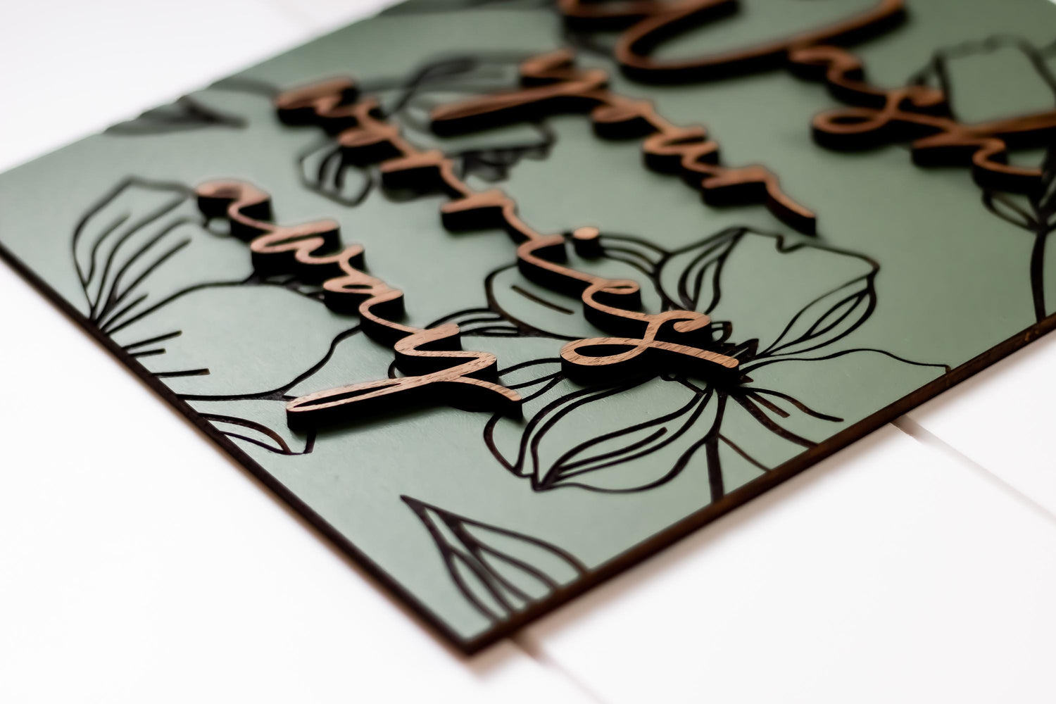 Modern Arch Floral Engraved Wash Your Worries Away