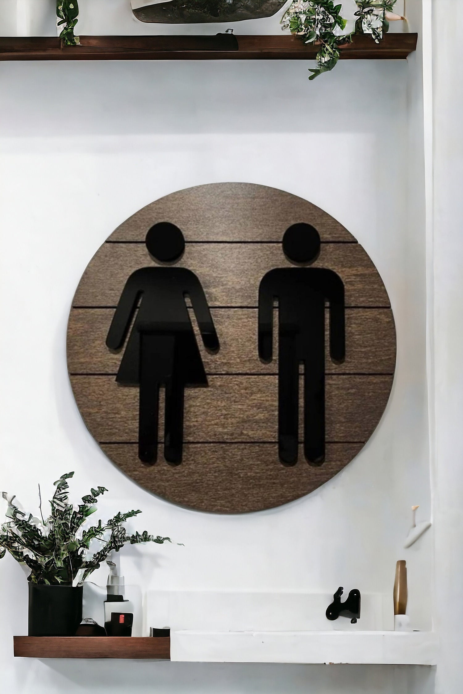 3D Restroom Shiplap Sign