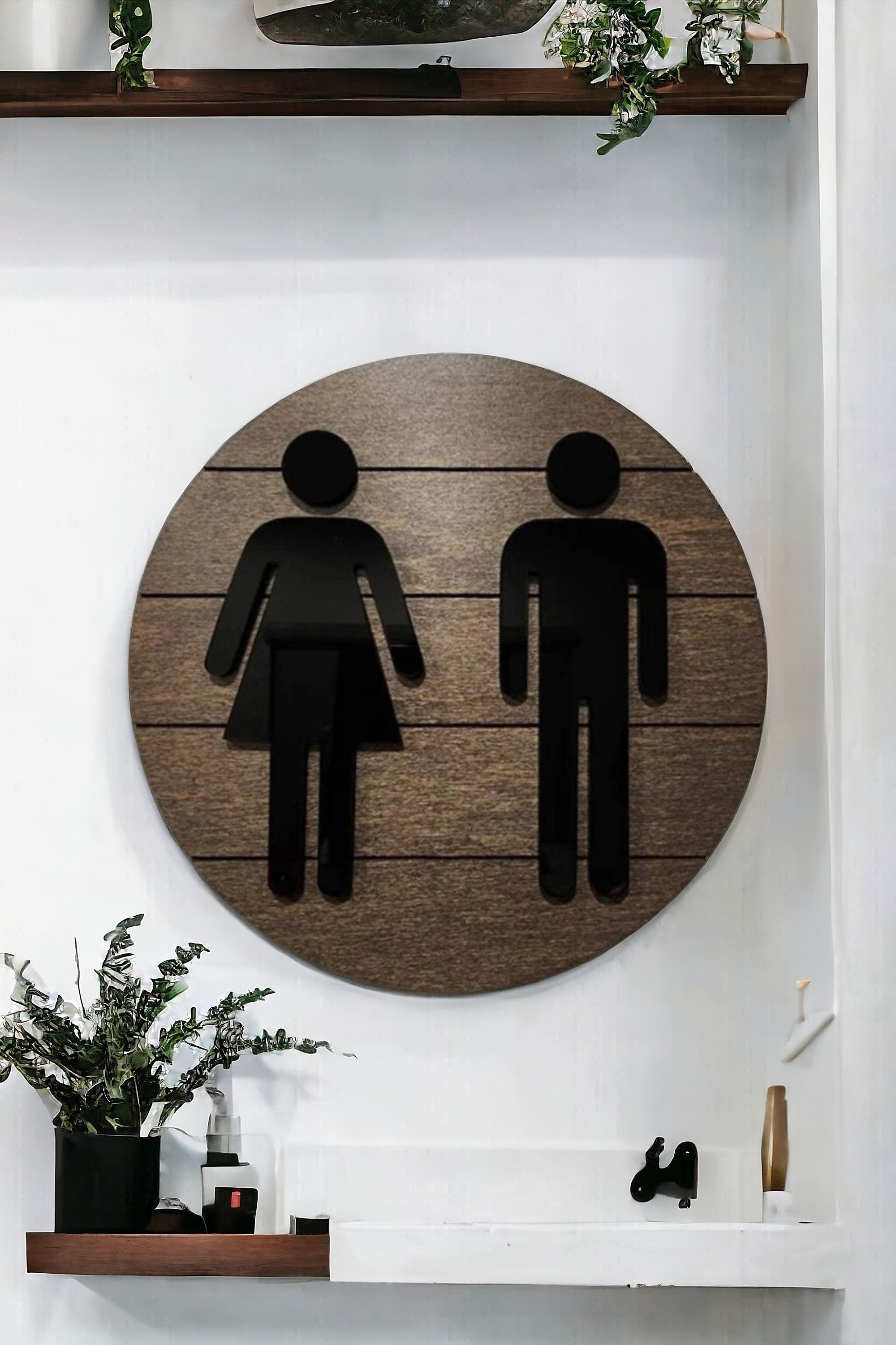 3D Restroom Shiplap Sign