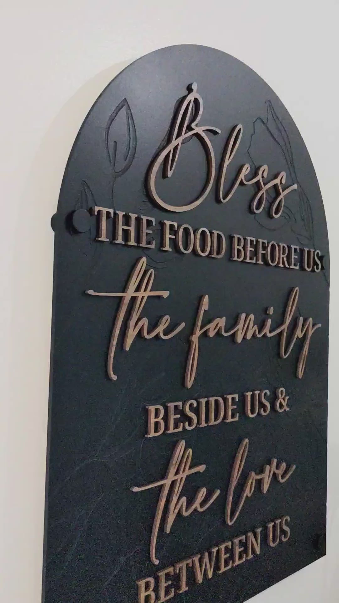 Kitchen Blessing Sign Real Wood Luxury Modern Textured Kitchen Wall Art Dining Room Decor