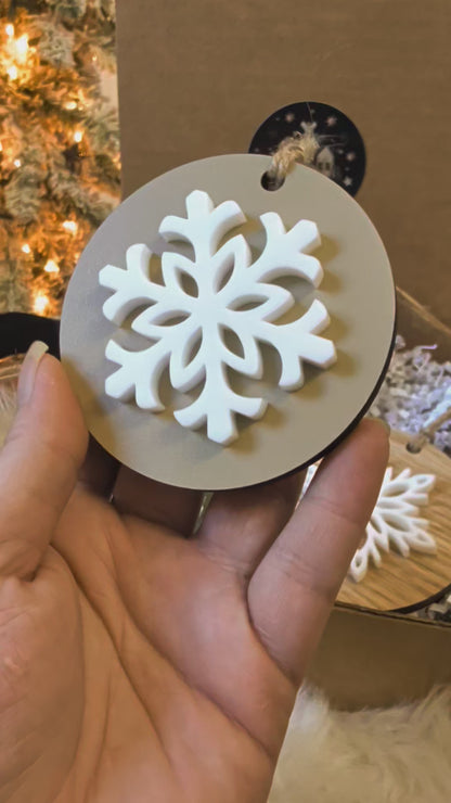 Vintage Inspired Layered Wooden Snowflake Ornaments | Quiet Luxury Collection