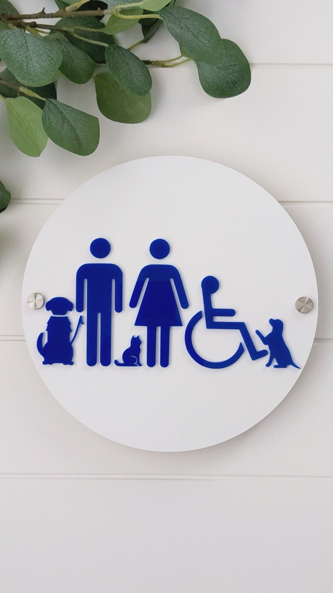 3D Restroom Sign With Pets