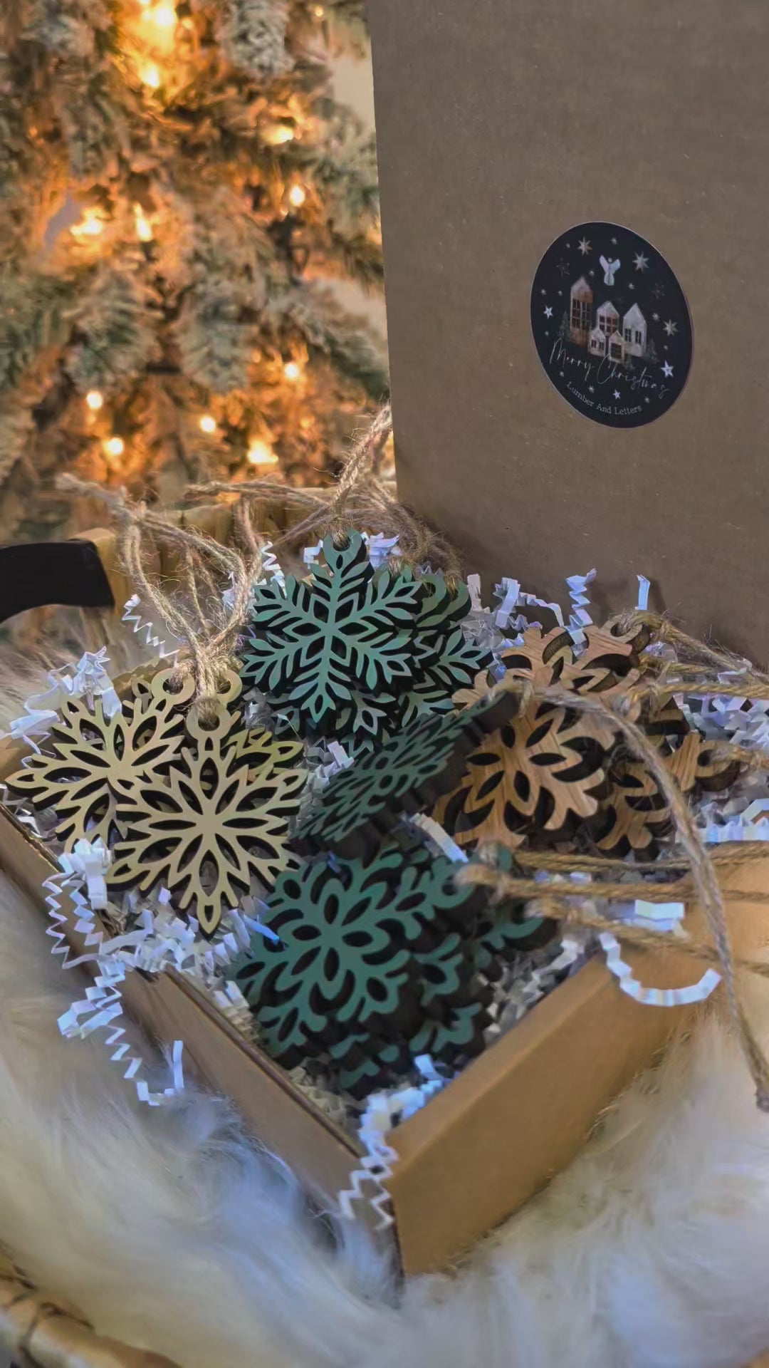 Mini Wooden Snowflake Ornaments | Quiet Luxury Collection