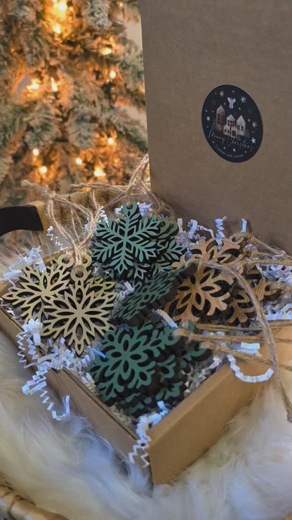 Mini Wooden Snowflake Ornaments | Quiet Luxury Collection