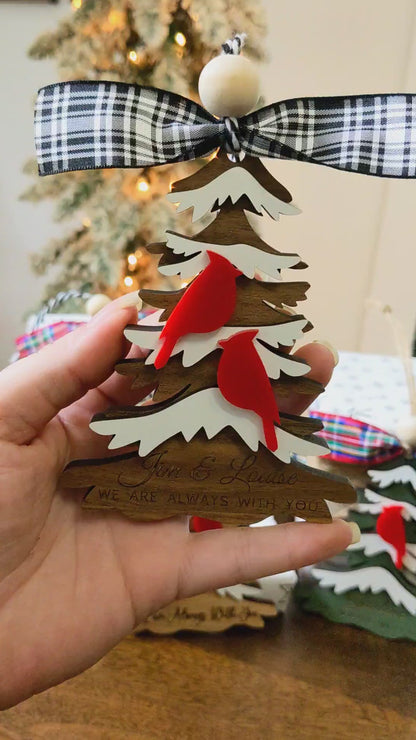 Personalized Cardinal Memorial Christmas Ornament for Loss of a Loved One