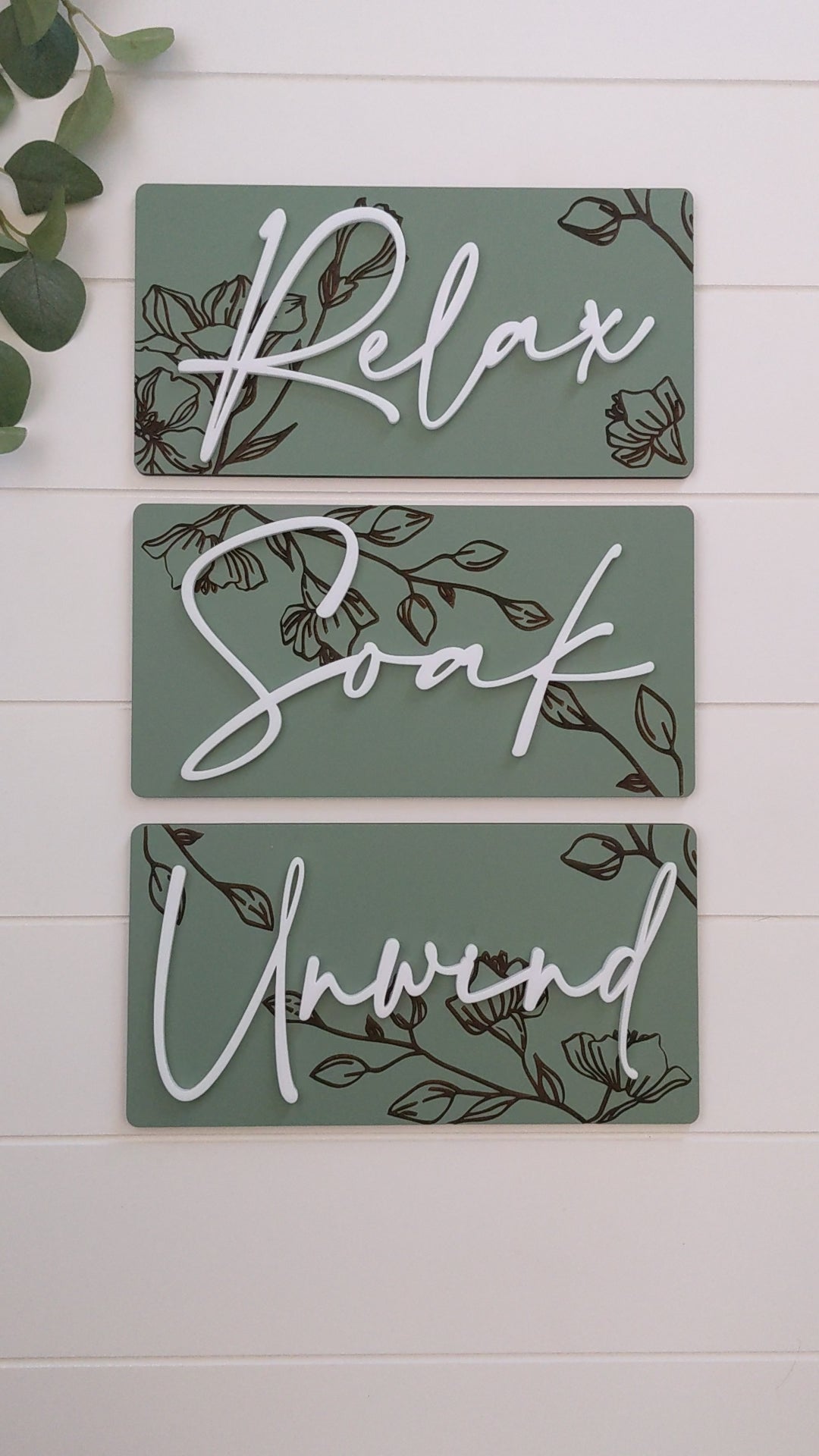 Luxury Engraved Relax Soak Unwind Wall Art